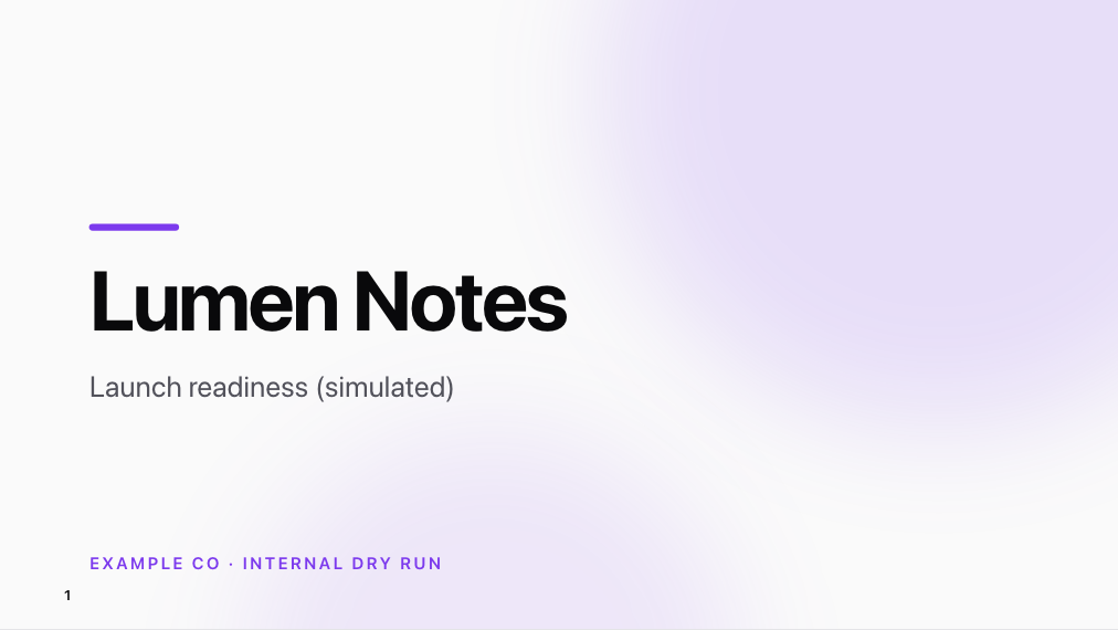 The opening of “Lumen launch brief”