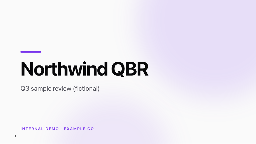 The opening of “Northwind QBR”